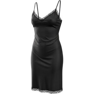 Vassarette Black Lace Trim Full Slip Dress NWT Size 38 Large
